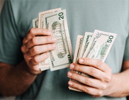 Man counting cash