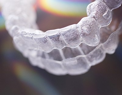 an up-close view of Invisalign trays