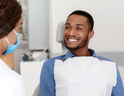 Man visiting his Aspen Hill cosmetic dentist